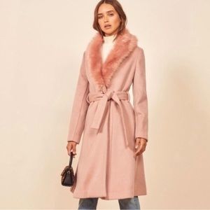 Reformation Somerset Pink Faux Fur Coat 🧥